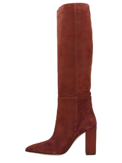 Shop Paris Texas High Heels Boots In Brown Suede