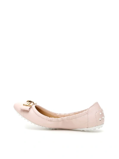 Shop Tod's Dee T Ribbon Ballerinas In Pink Soft (pink)