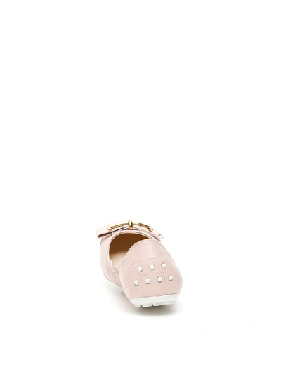 Shop Tod's Dee T Ribbon Ballerinas In Pink Soft (pink)
