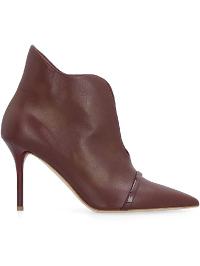 Shop Malone Souliers Cora Leather Ankle Boots In Burgundy