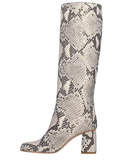 Shop Red Valentino High Heels Boots In Grey Leather
