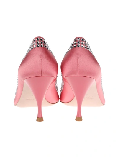 Shop Miu Miu Crystal Embellished Pumps In Pink