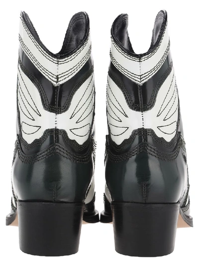 Shop Ganni Low Texas Ankle Boots In Egret