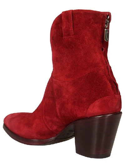 Shop Rocco P Rear Zip Ankle Boots In Red