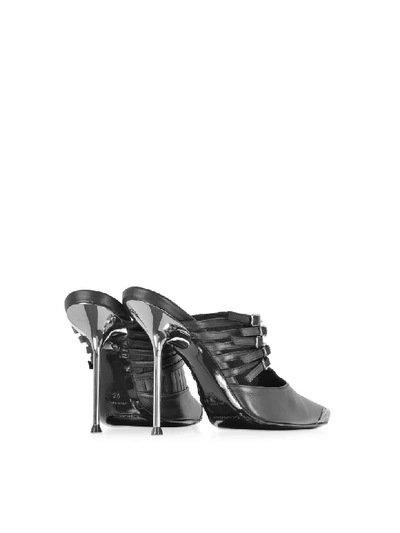 Shop Alexander Wang Minna Black Calf Leather High Heel Mules