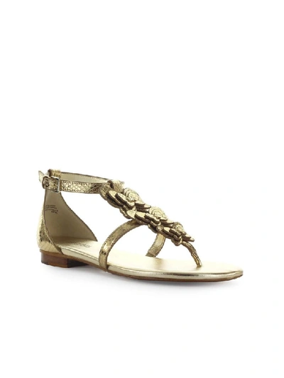 Shop Michael Kors Felicity Pale Gold Thong Sandal In Pale Gold (gold)