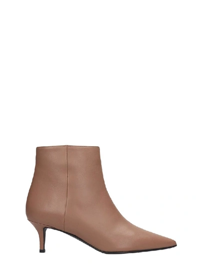Shop Marc Ellis High Heels Ankle Boots In Taupe Leather