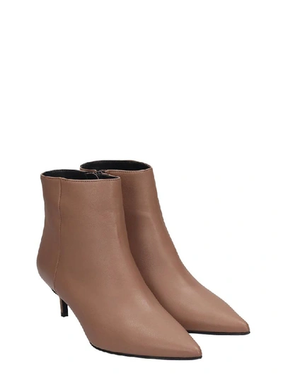 Shop Marc Ellis High Heels Ankle Boots In Taupe Leather