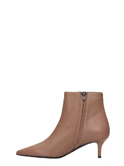 Shop Marc Ellis High Heels Ankle Boots In Taupe Leather