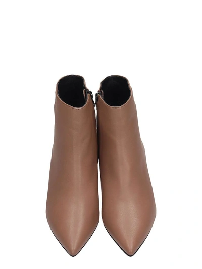 Shop Marc Ellis High Heels Ankle Boots In Taupe Leather