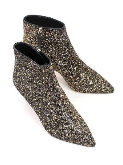 Shop P.a.r.o.s.h Ankle Boots Glitter In Bronze