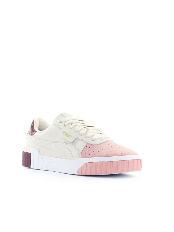 puma cali remix cream color block sneakers