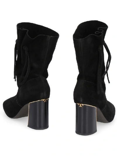 Shop Tory Burch Gigi Suede Ankle Boots In Black