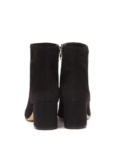 Gianvito Rossi Block Heel Ankle Boots With Suede Finish In Black