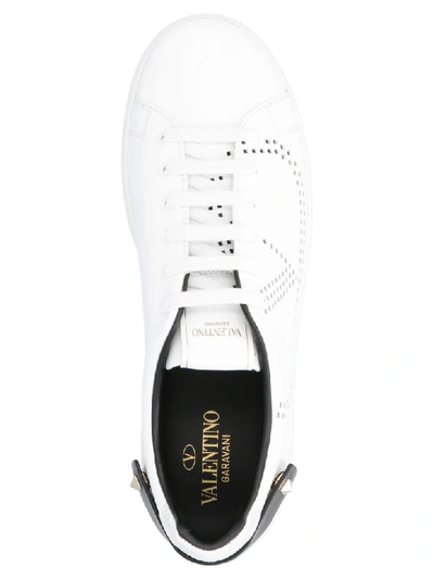Shop Valentino Net Shoes In White/black