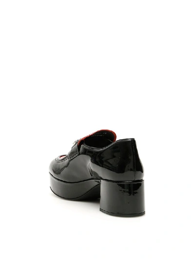 Shop Miu Miu Bicolor Patent Loafers In Nero Rosso (black)