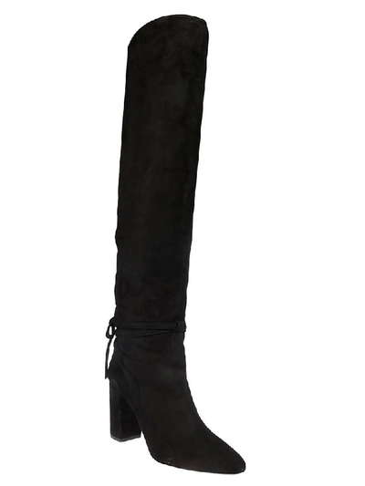 Shop Aquazzura Laced Detail Over-the-knee Boots In Black