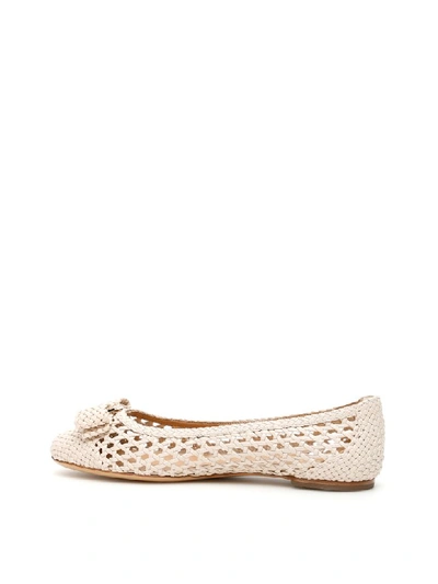 Shop Ferragamo Varina Ballerinas In Bonbon (beige)