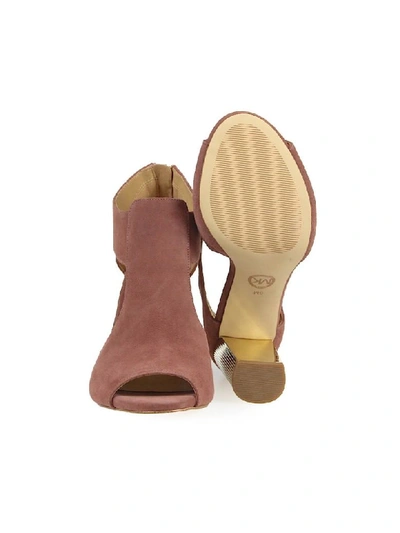 Shop Michael Kors Paloma Pink Suede Open Toe Sandals In Dusty/rose (pink)