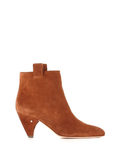 Laurence Dacade Terence Suede Kitten Heel Booties In Cognac