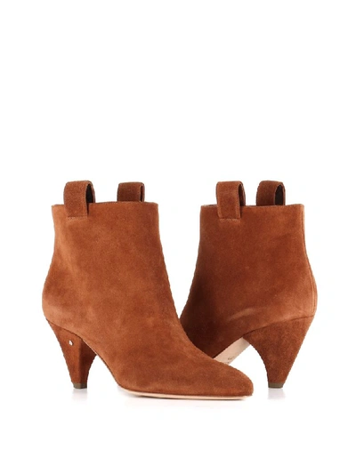 Laurence Dacade Terence Suede Kitten Heel Booties In Cognac