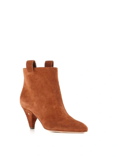 Laurence Dacade Terence Suede Kitten Heel Booties In Cognac