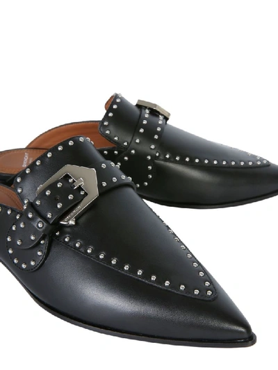Shop Givenchy Studded Leather Loafers In Nero