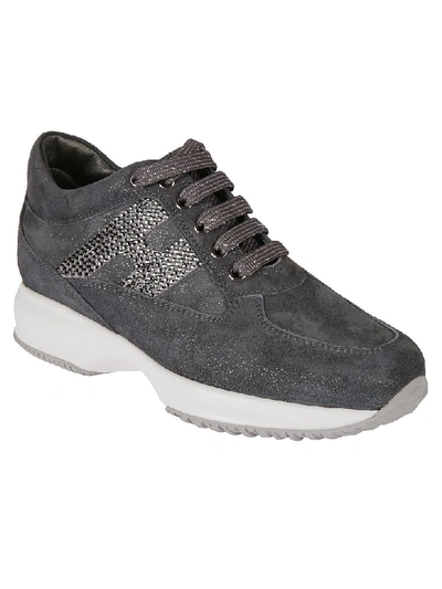 Shop Hogan H Strass Sneakers In Grey