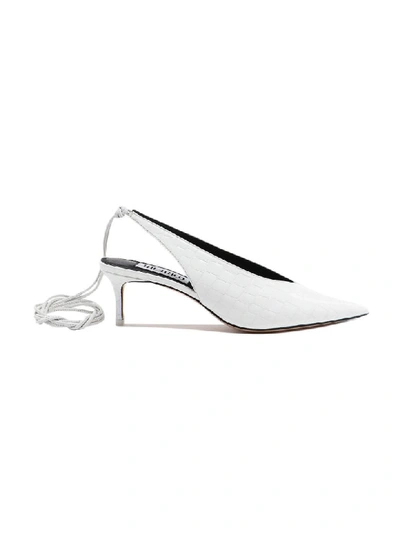 Shop Attico Print Croco Slingback In White