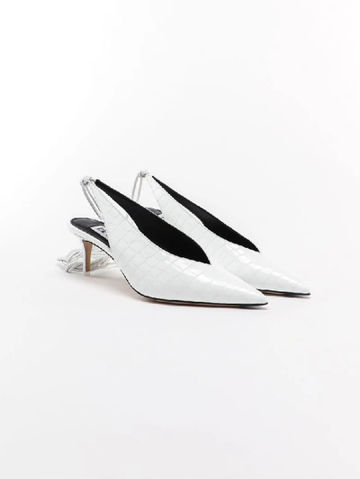 Shop Attico Print Croco Slingback In White