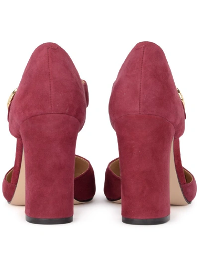 Shop Michael Kors Alana Mulberry Suede Heeled Sandal. In Rosso