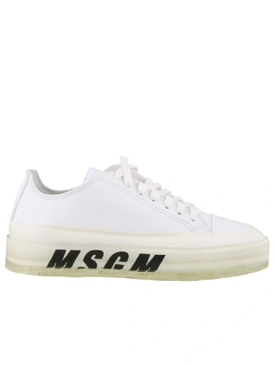Msgm Oversized Sole Sneakers In White