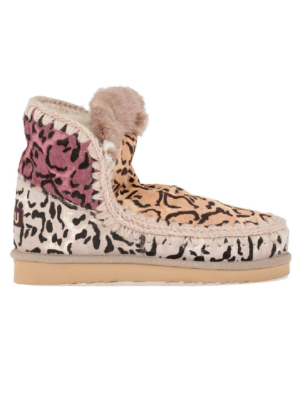 mou leopard print boots