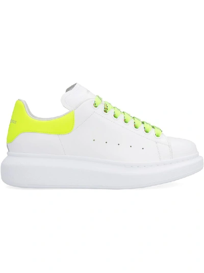 Shop Alexander Mcqueen Larry Leather Sneakers In White