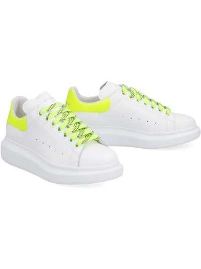 Shop Alexander Mcqueen Larry Leather Sneakers In White