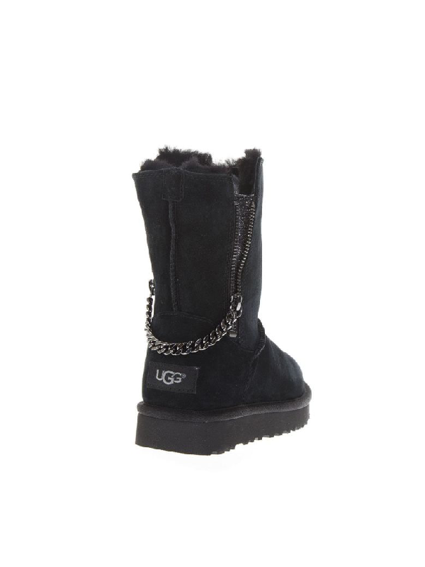 ugg classic short sparkle zip black
