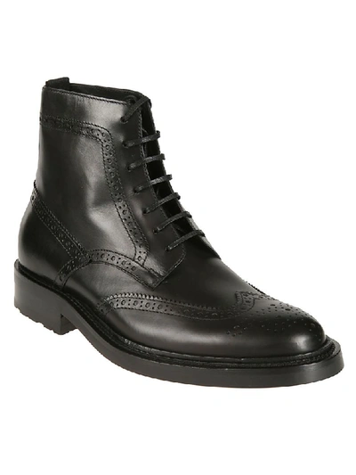 Shop Saint Laurent Army 20 Lace-up Boots In Black