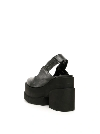 Shop Ganni Slingback Wedges In Black (grey)