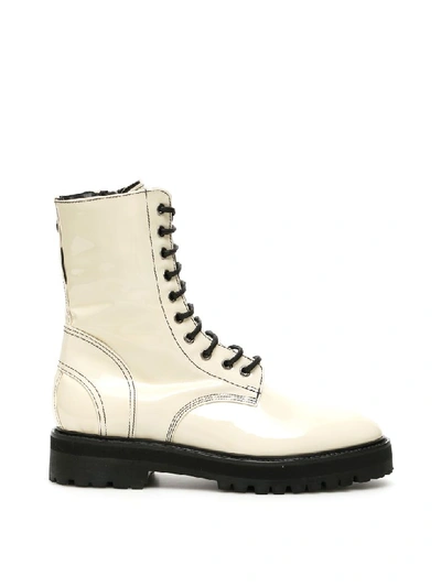 Shop Dawni Patent Boots In Off White (white)