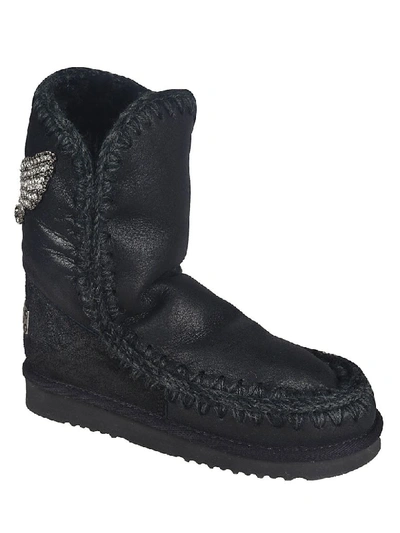 Shop Mou Eagle Patch Boots In Black