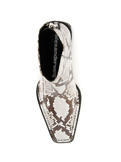 Shop Alexander Wang Python-print Parker Boots In Black And White (brown)