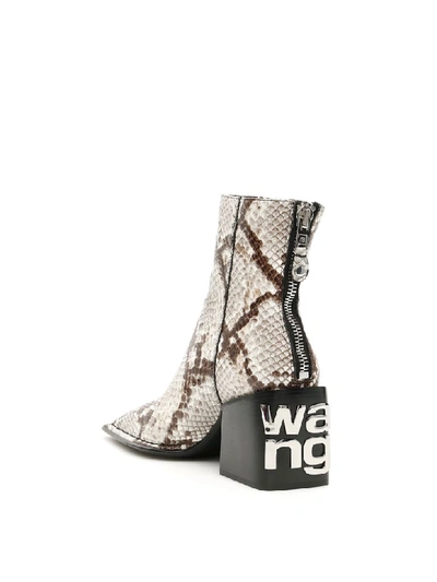 Shop Alexander Wang Python-print Parker Boots In Black And White (brown)