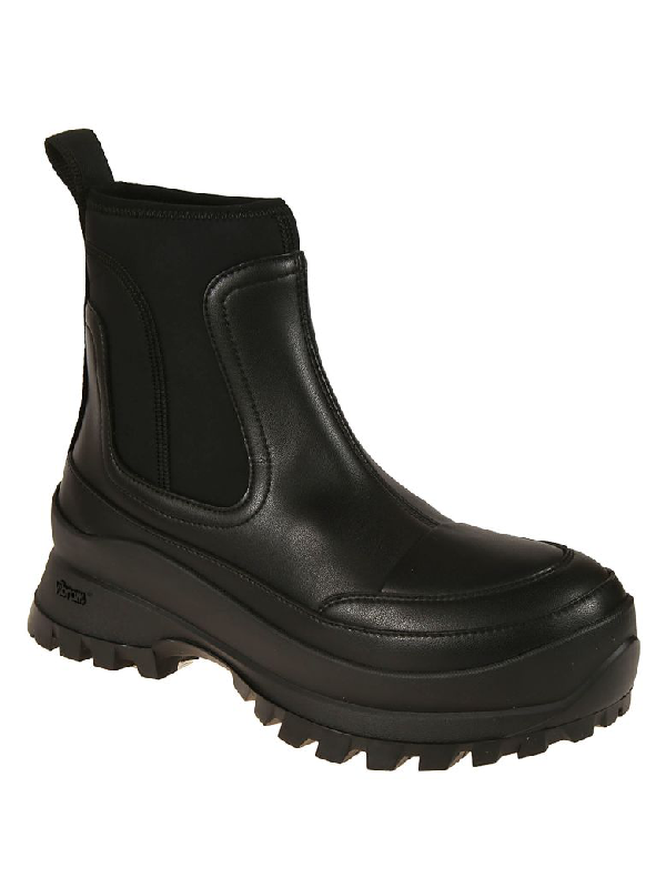 Stella Mccartney Faux Leather And Neoprene Ankle Boots In Black Modesens