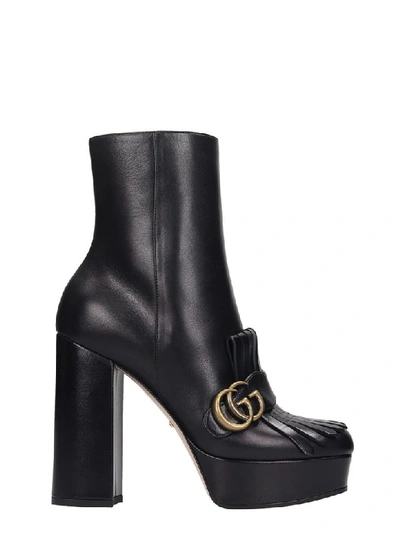 Shop Gucci High Heels Ankle Boots In Black Leather