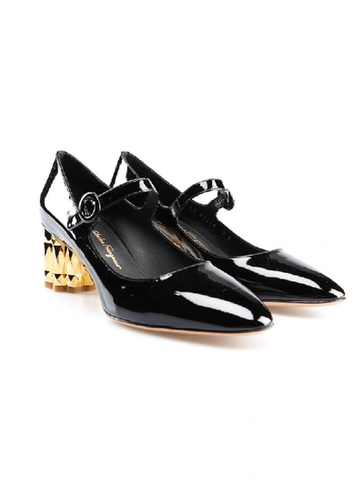 Shop Ferragamo Ortensia 55 Pump In Nero