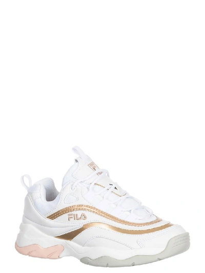 Shop Fila Ray F Low Sneakers In White/spanish