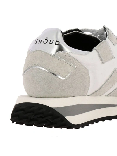 Shop Ghoud Sneakers Rush X  Sneakers In Nylon And Suede With Laminated Leather Finishing And Maxi Bi In White