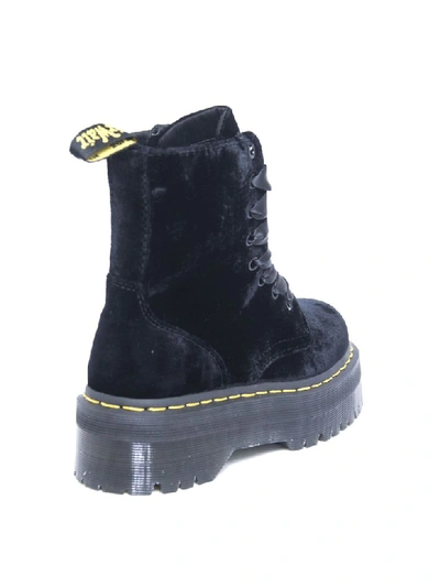 Shop Dr. Martens' Jadon Boots In Black Velvet In Nero