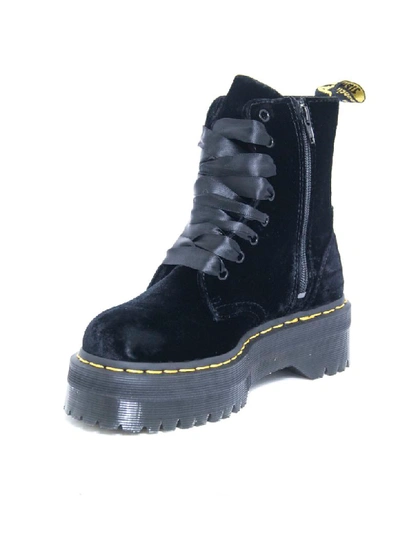 Shop Dr. Martens' Jadon Boots In Black Velvet In Nero