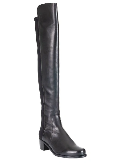 Stuart Weitzman Keelan City Microstretch And Leather Knee Boots In Black